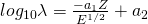 log_{10}\lambda = \frac{-a_1Z}{E^{1/2}}+a_2