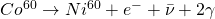 Co^{60}\rightarrow Ni^{60} +e^-+\bar\nu +2\gamma