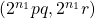 (2^{n_1}pq, 2^{n_1}r)