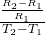 \frac{\frac{R_2- R_1}{R_1 }}{T_2-T_1}