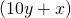 (10y + x)